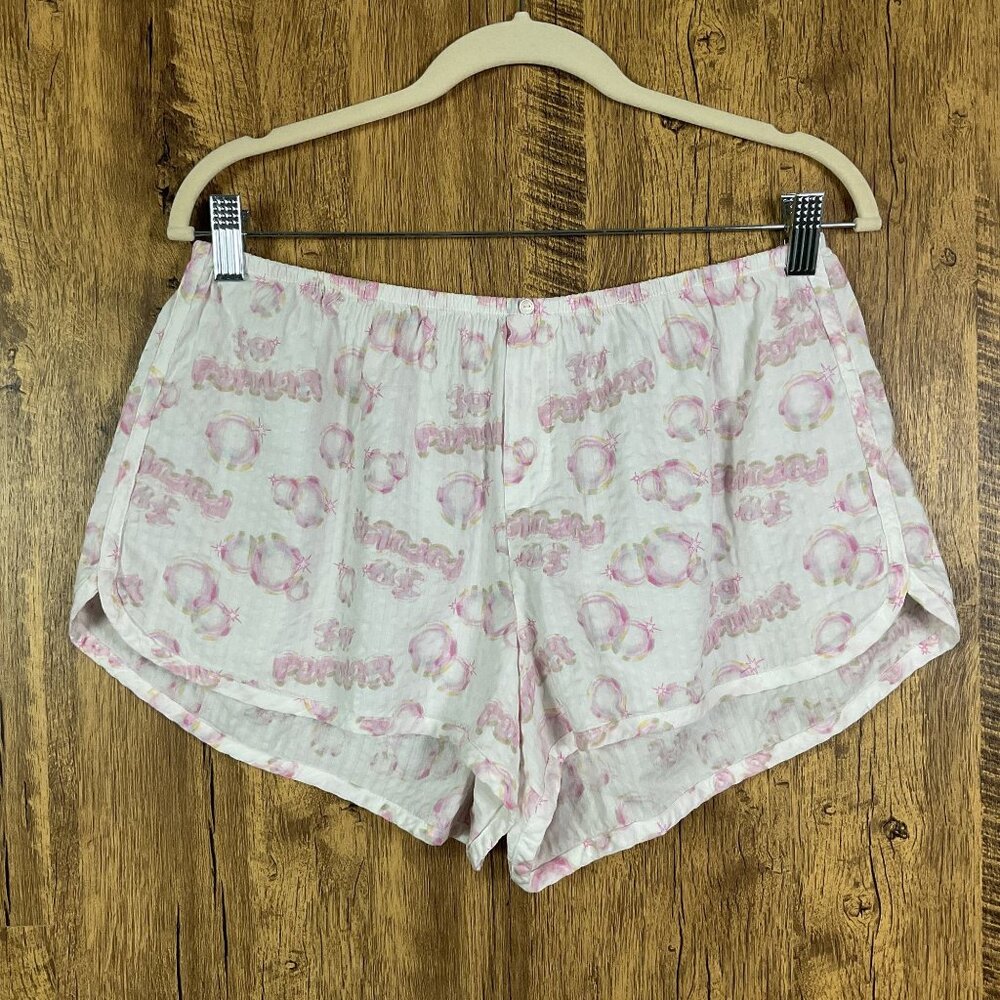 Aerie x Wicked Seersucker Boxer Sleep Shorts Women’s Medium Limited Edition Cott